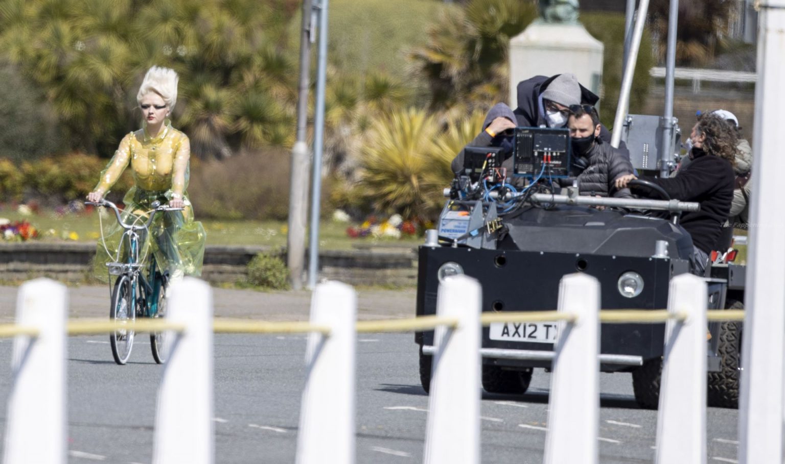 Maisie Williams Rides Bike On Set Of New Sex Pistols TV Series 21