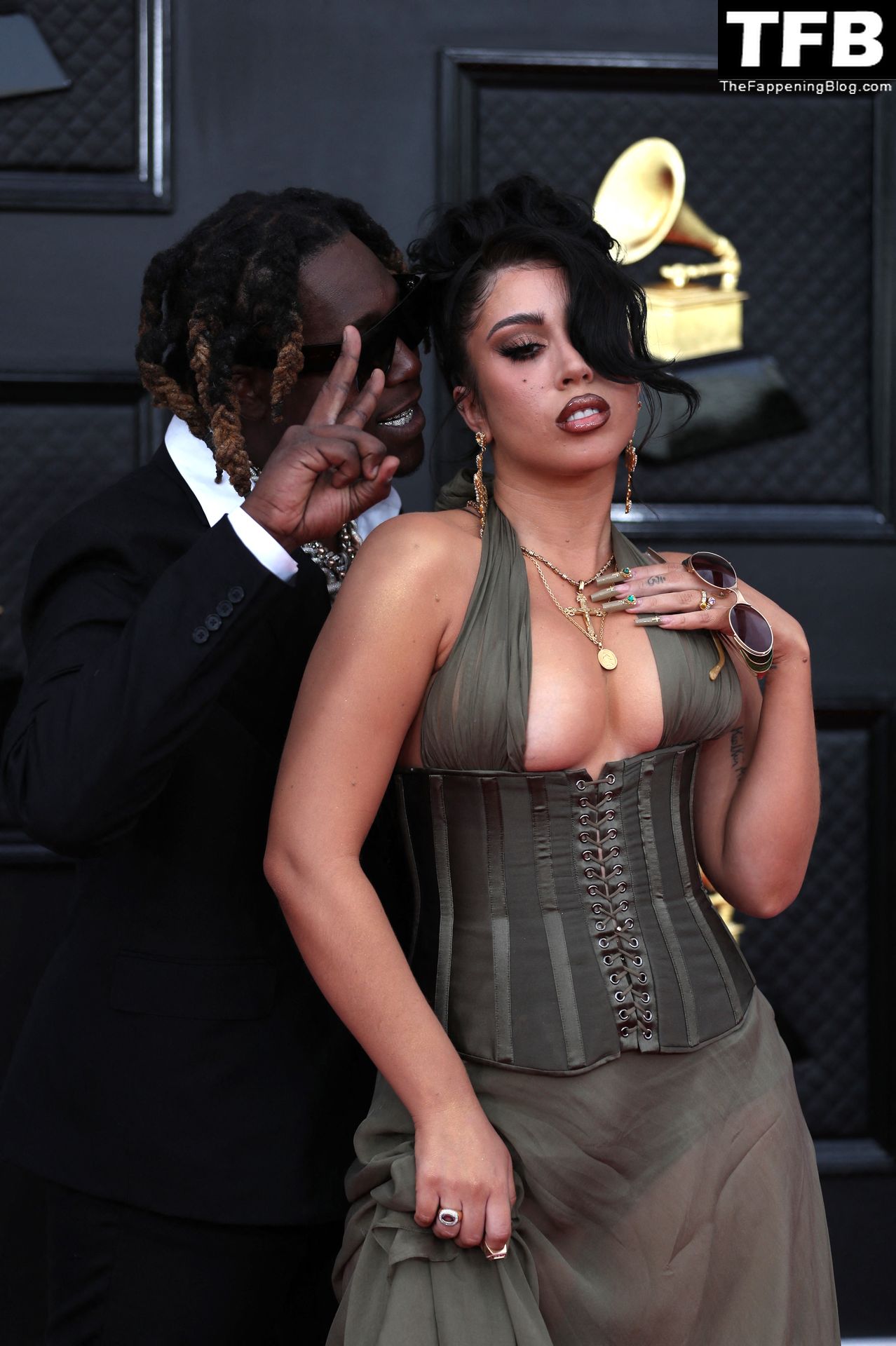 Kali Uchis Displays Her Sexy Breasts At The Th Annual Grammy Awards Photos Thefappening