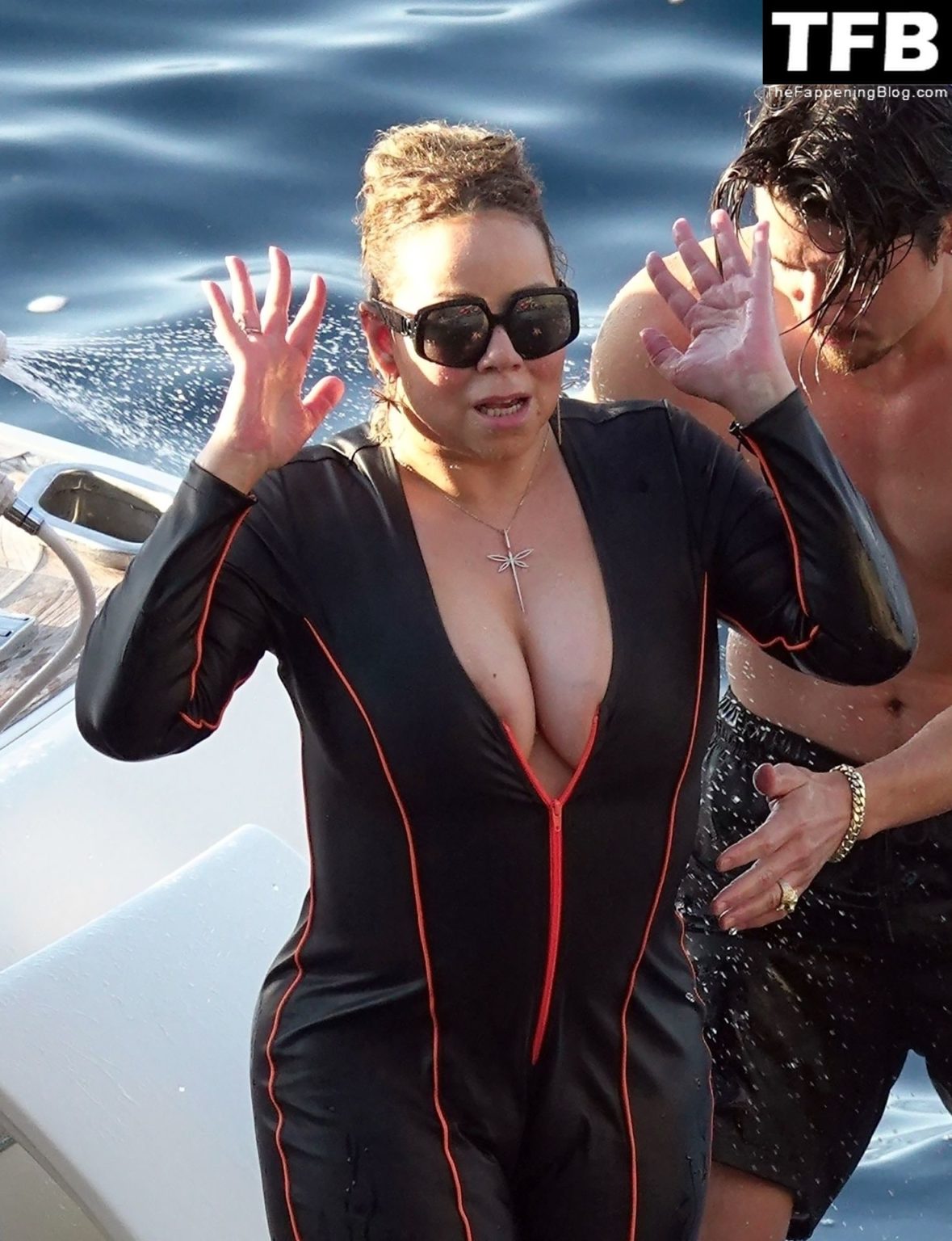 Busty Mariah Carey Takes A Dip In The Sea In Capri Photos