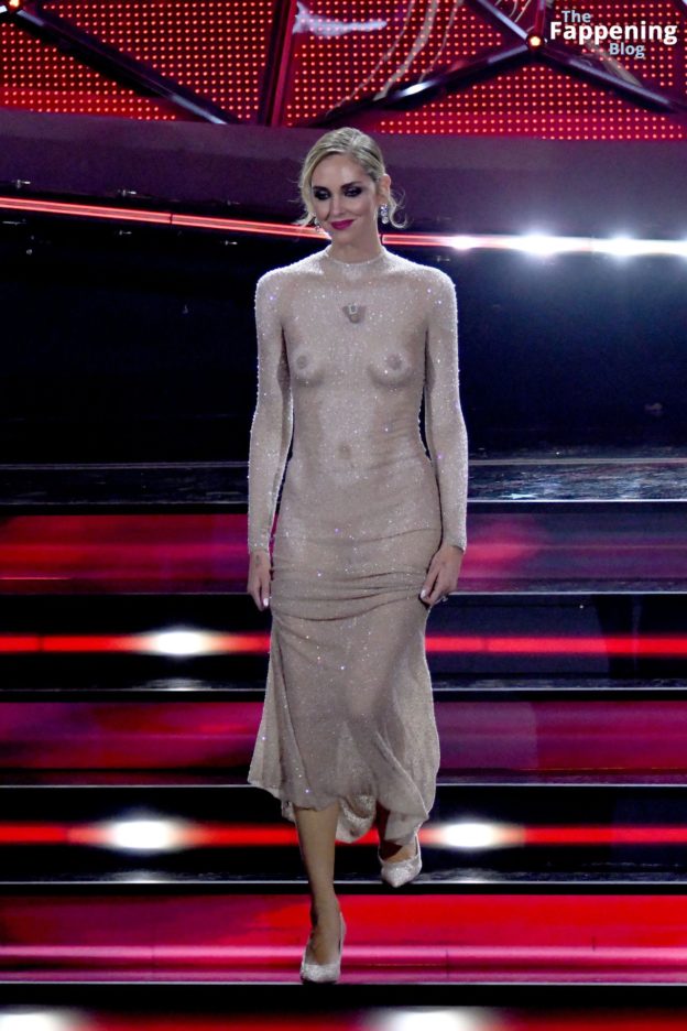 Chiara Ferragni Flaunts Her Nipples In A See Through Dress At The Sanremo Music Festival