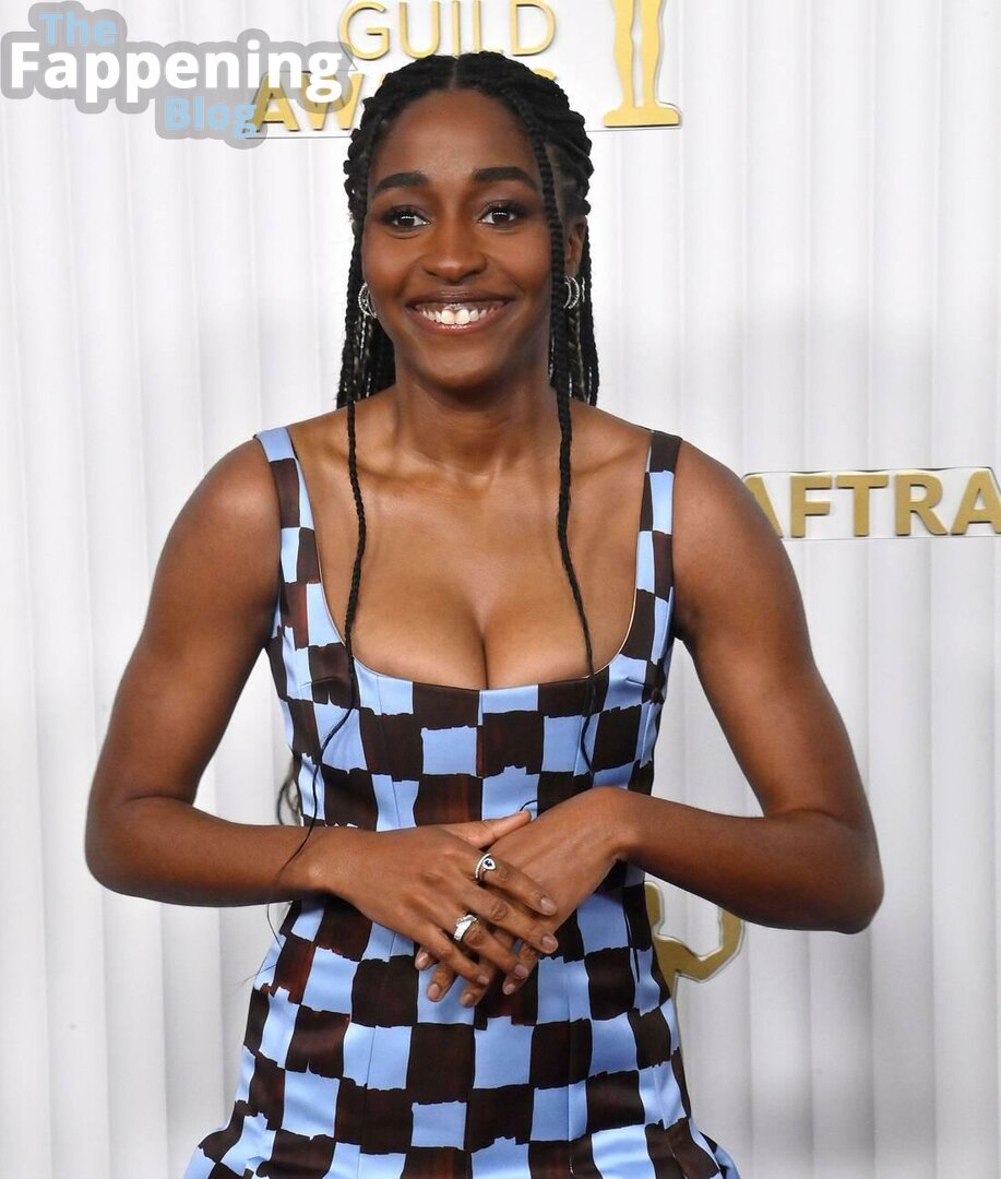 Ayo Edebiri's cleavage revealed in nude photos