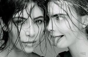 Kim Kardashian & Cara Delevingne in Love Magazine 01.jpg