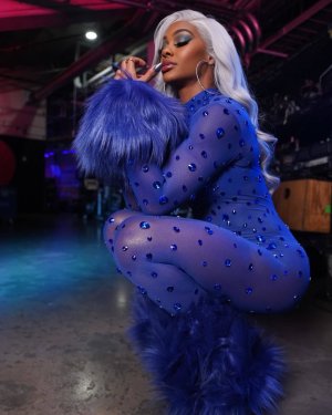 Jade Cargill (WWE wrestler - Blue Sheer outfit) 02.jpg