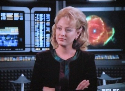 Virginia Madsen as Kellin 1998 in Star Trek Voyager.jpg