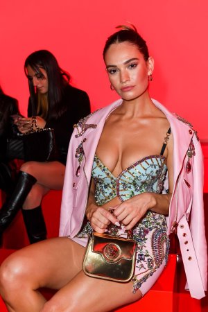 Lily James At Versace Fashion Show in Milan 2022 000000001.jpg