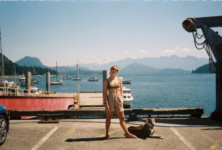 Emily Bett Rickards - chillin with a dog emily.jpg