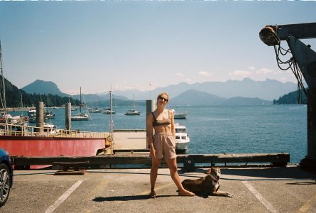 Emily Bett Rickards - chillin with her dog.jpg