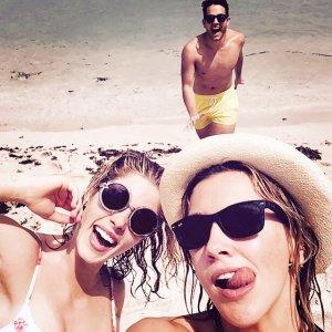 Katie Cassidy & Emily Bett Rickards - at a beach in Miami ke (1).jpg