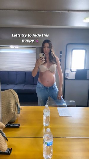 Odette Annable Yustman - taking a selfie in her trailer.jpg