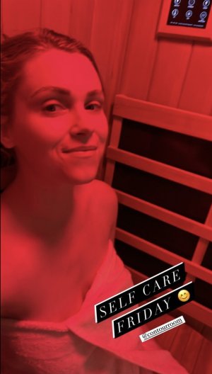Eliza Taylor red light therapy in a towel IMG_2644.jpeg