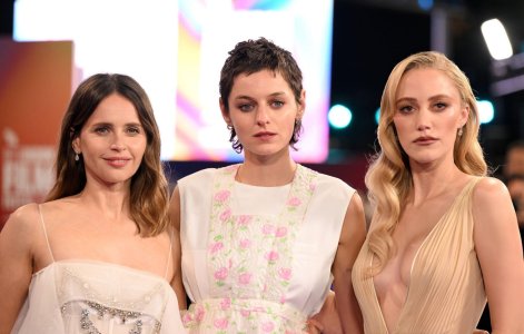 Felicity Jones, Emma Corrin and Maika Monroe_at___100_Nights_of_Hero___-_The_69th_BFI_London_F...jpg