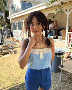 Karen Fukuhara - on the set of Stone Cold Fox.jpg