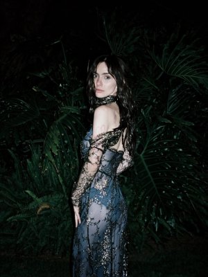 Dracula LA premiere after party wearing a custom chiffon and lace ensemble made by my beautiful .jpg