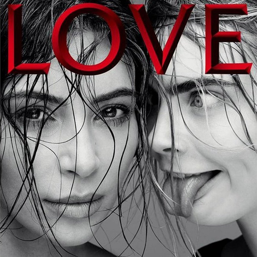 Kim Kardashian &amp; Cara Delevingne &amp; Kendall Jenner from Love Magazine (3 Photos)