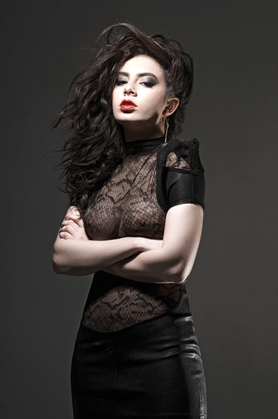 Charli XCX Naked (See Through Clothes)