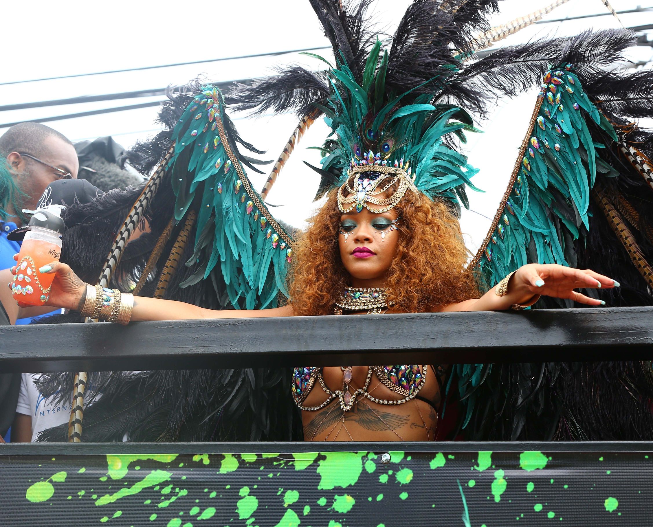 Rihanna bikini nip slip barbados festival photos leaked