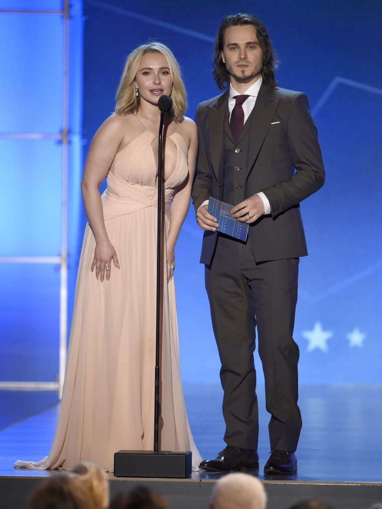 Hayden Panettiere, left, and Jonathan Jackson present the award for best acting ensemble at the 21st annual Critics' Choice Awards at the Barker Hangar on Sunday, Jan. 17, 2016, in Santa Monica, Calif. (Photo by Chris Pizzello/Invision/AP)