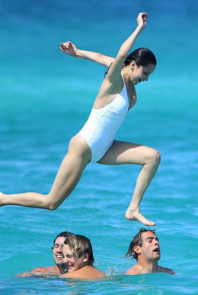 Bella Hadid in White Swimsuit (142 Photos)