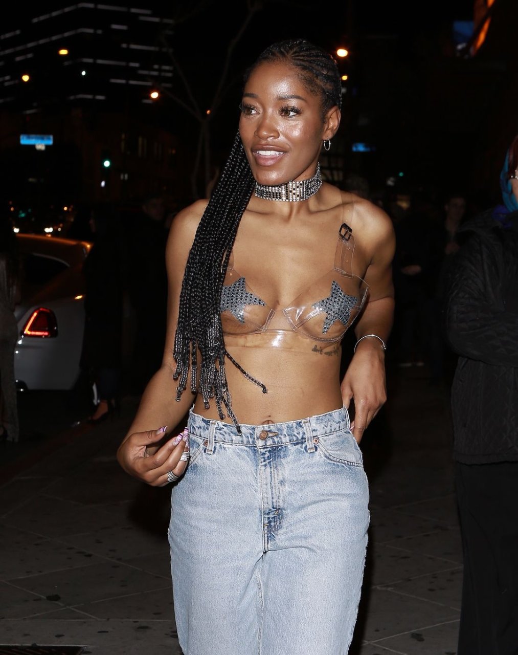 Keke Palmer wears a plastic bra with a star pasties at 1 Oak in West Hollyw...