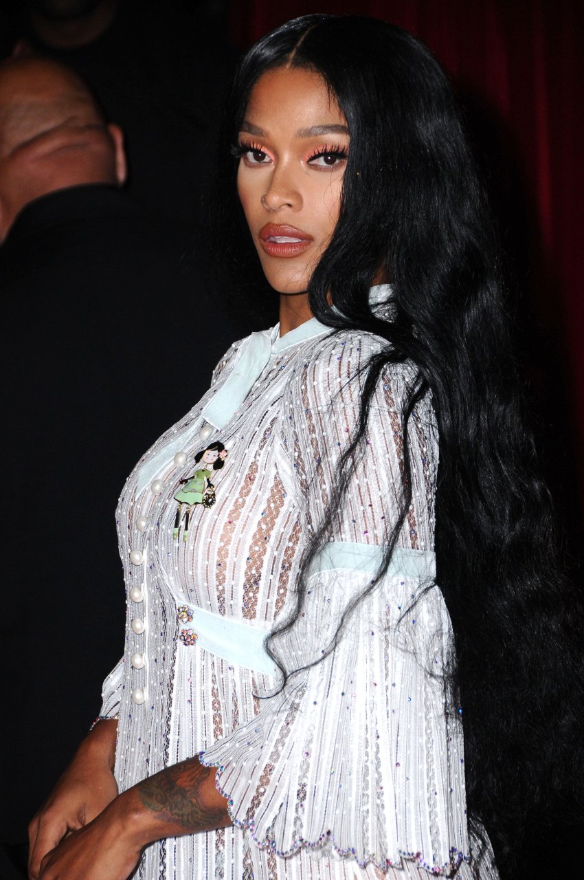 Braless Joseline Hernandez wears a see through dress at the Maxim Hot 100 P...