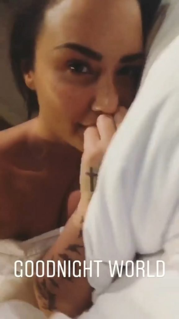 Demi Lovato Flashes A Nipple In Bed (4 Pics + Gif)