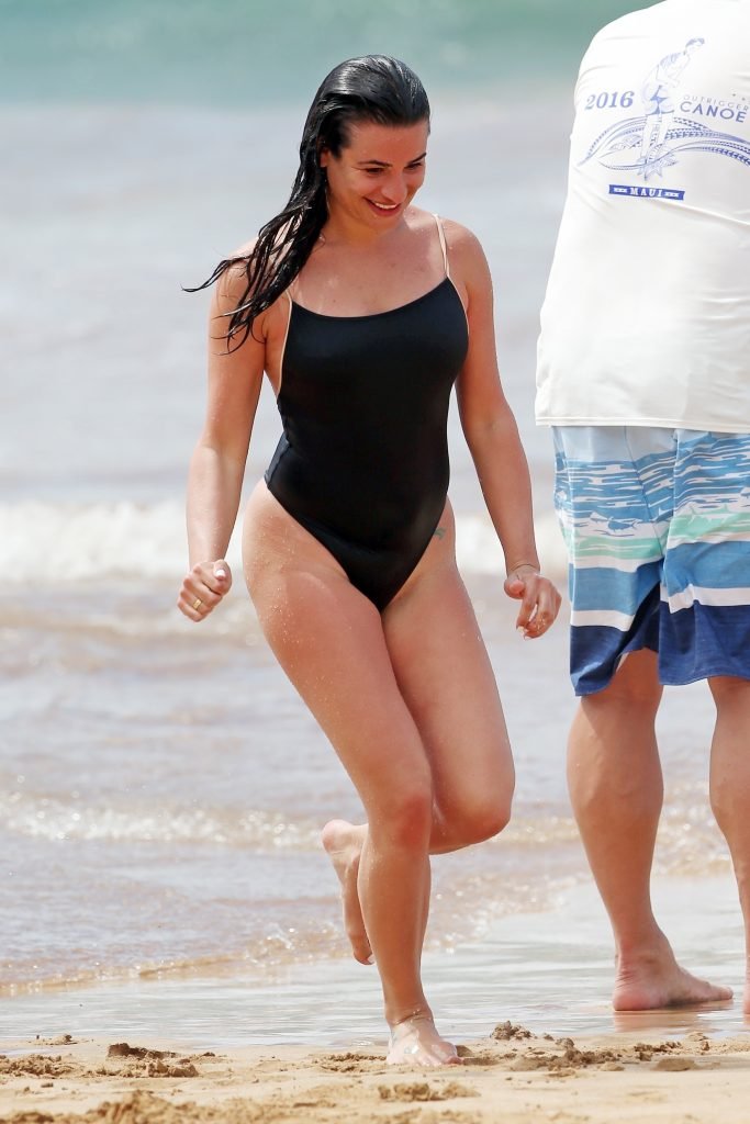 Sexy Lea Michele Wears Mom’s Swimsuit (43 Photos)