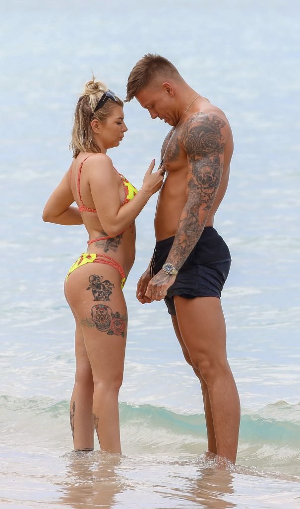 Olivia Buckland Displays Her Tattooed Body in Barbados (29 Photos + Video)