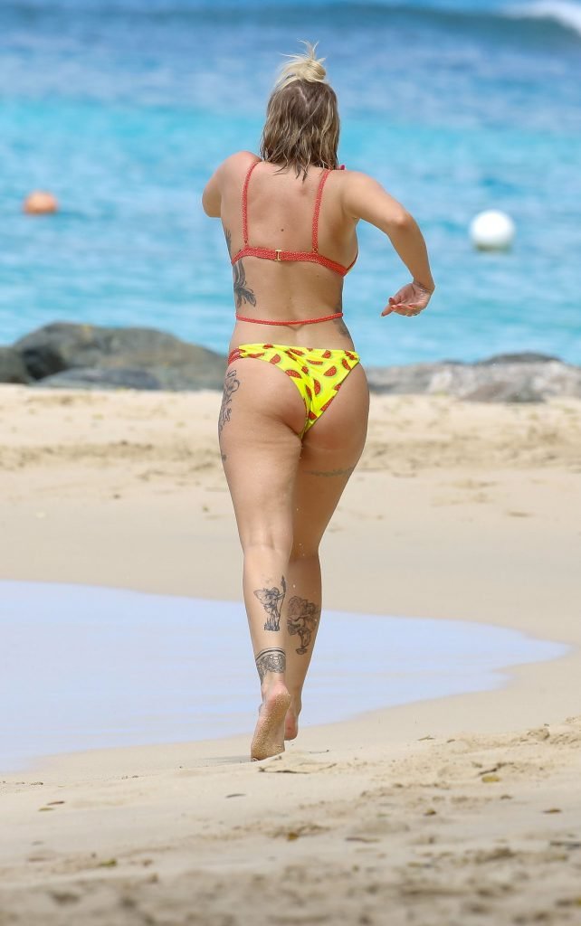 Olivia Buckland Displays Her Tattooed Body in Barbados (29 Photos + Video)