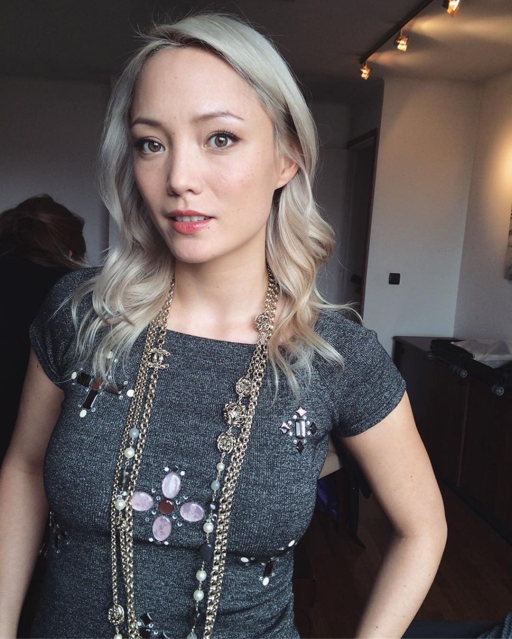 Pom klementieff attends the press conference for 'avengers infinity wa...