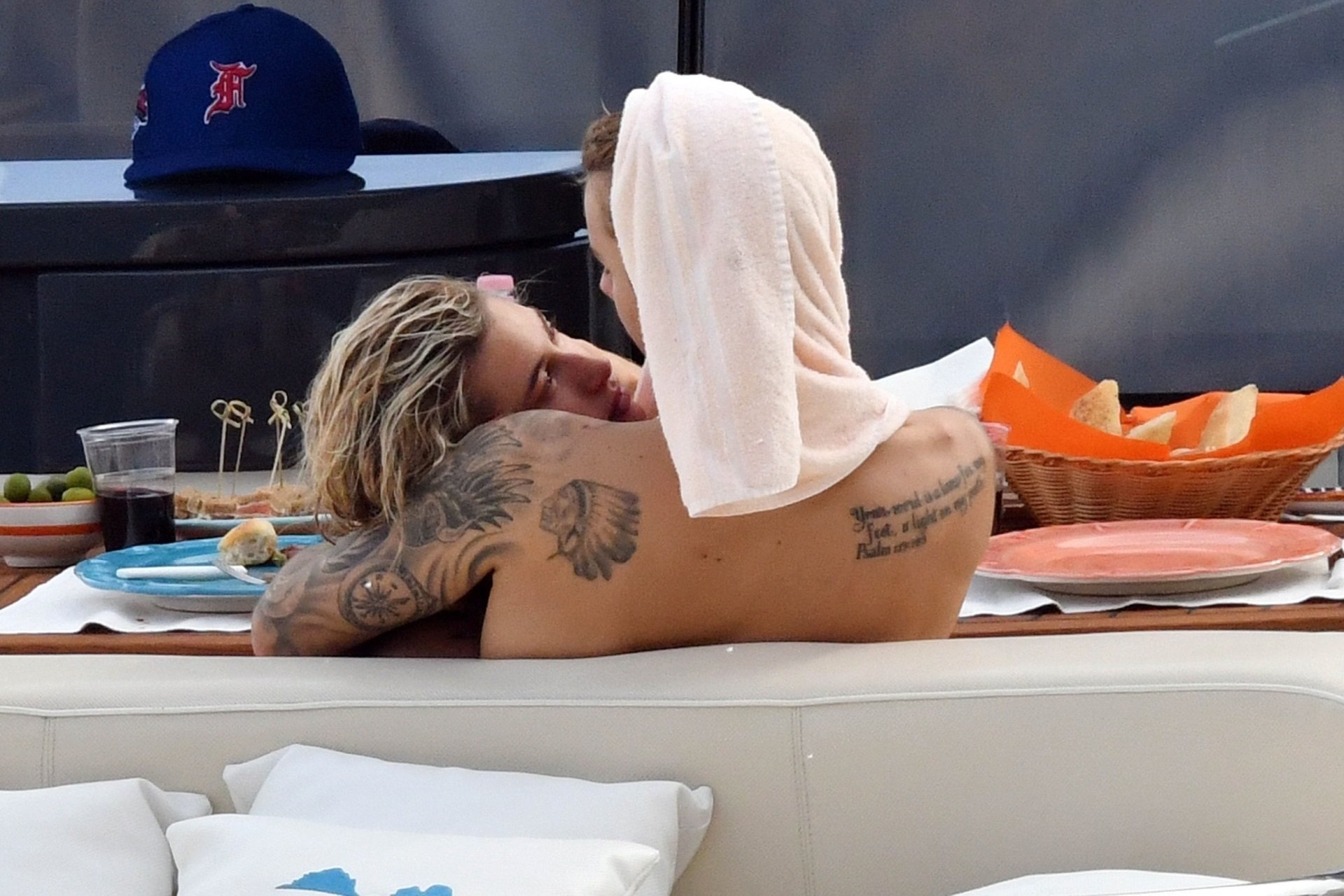 Justin Bieber and Hailey Baldwin enjoy some down time together on the Amalf...