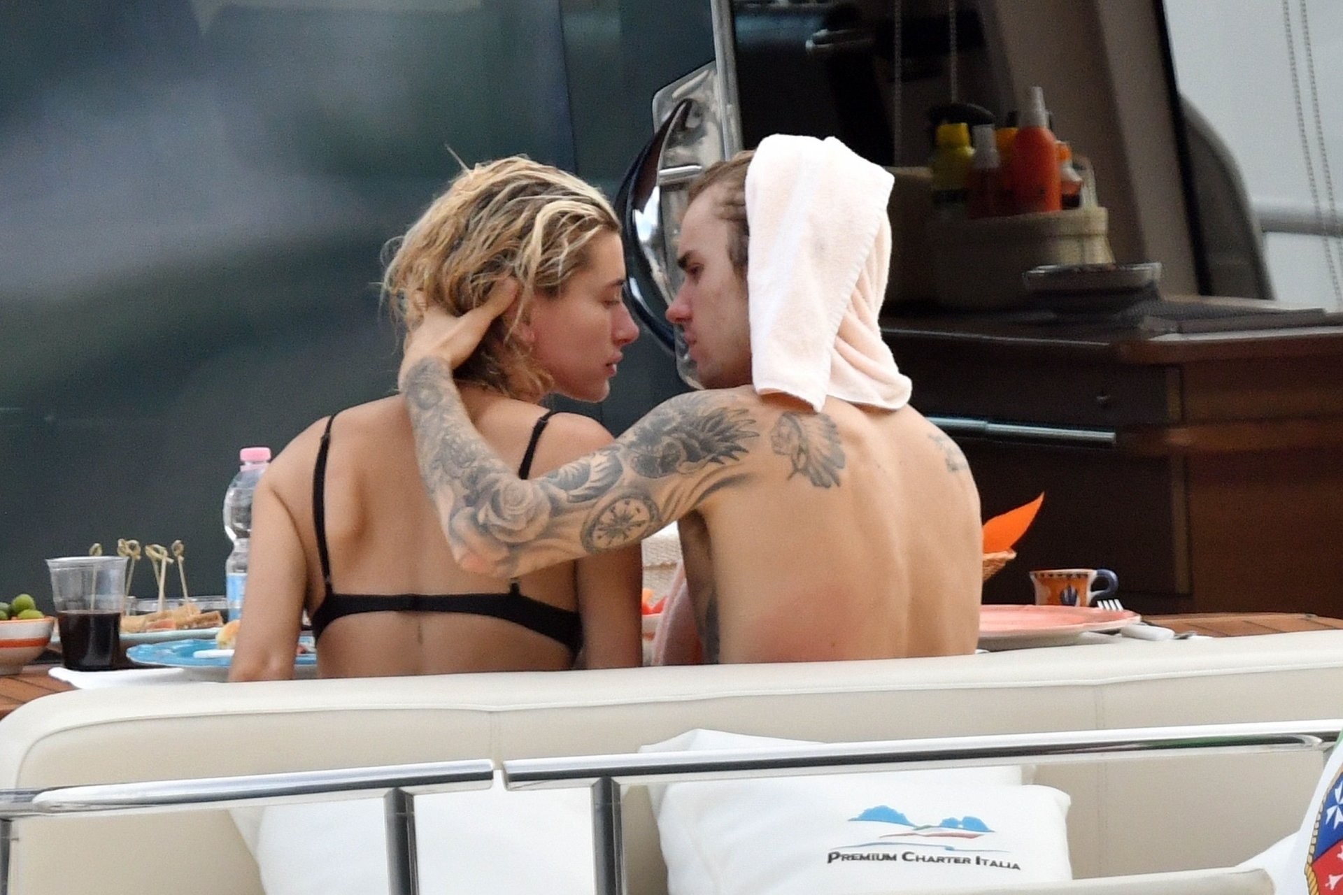 Justin Bieber and Hailey Baldwin enjoy some down time together on the Amalf...