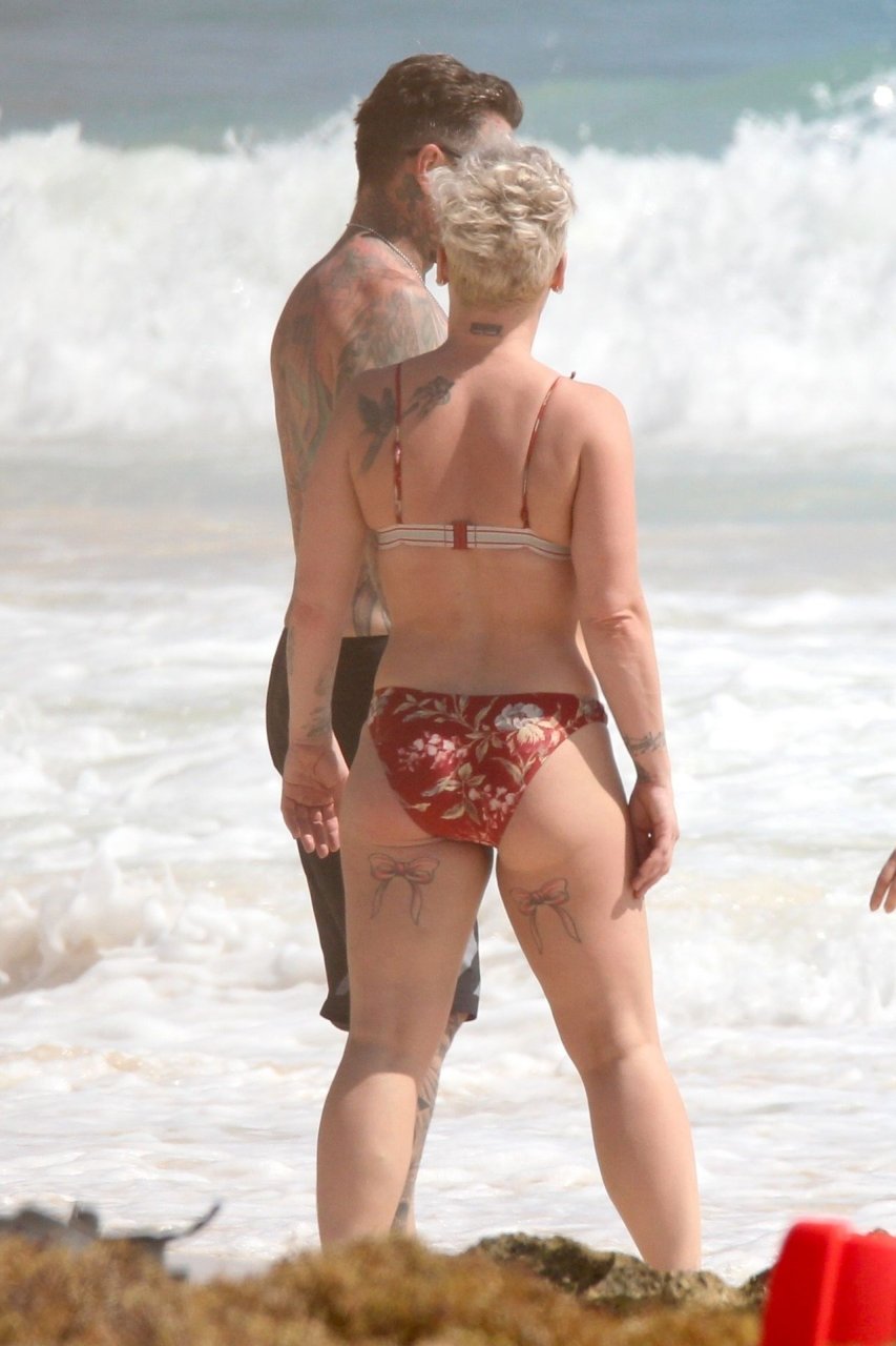 Singer P!nk and Carey Hart are enjoying the good life while drinking beer a...