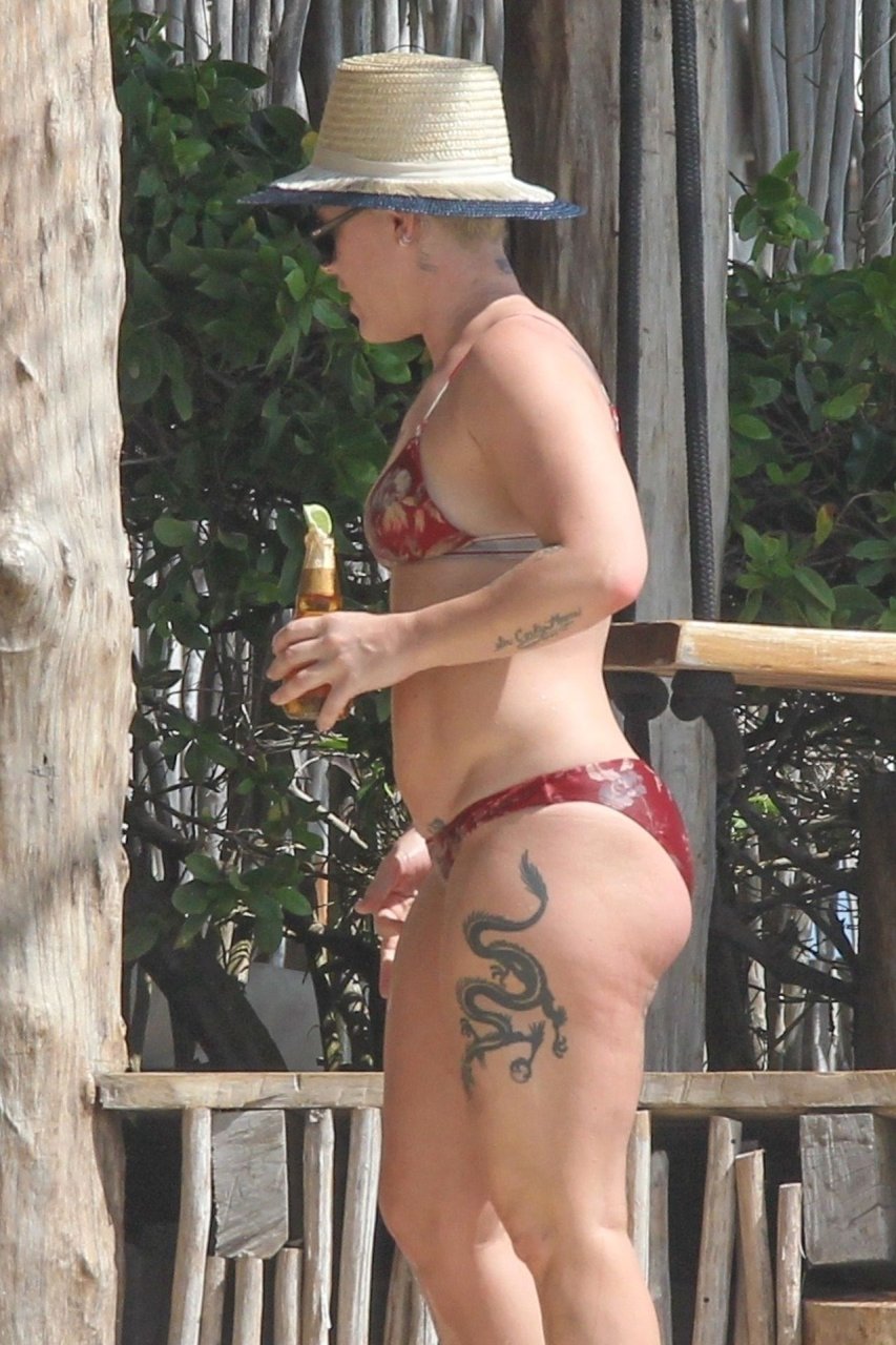 Singer P!nk and Carey Hart are enjoying the good life while drinking beer a...