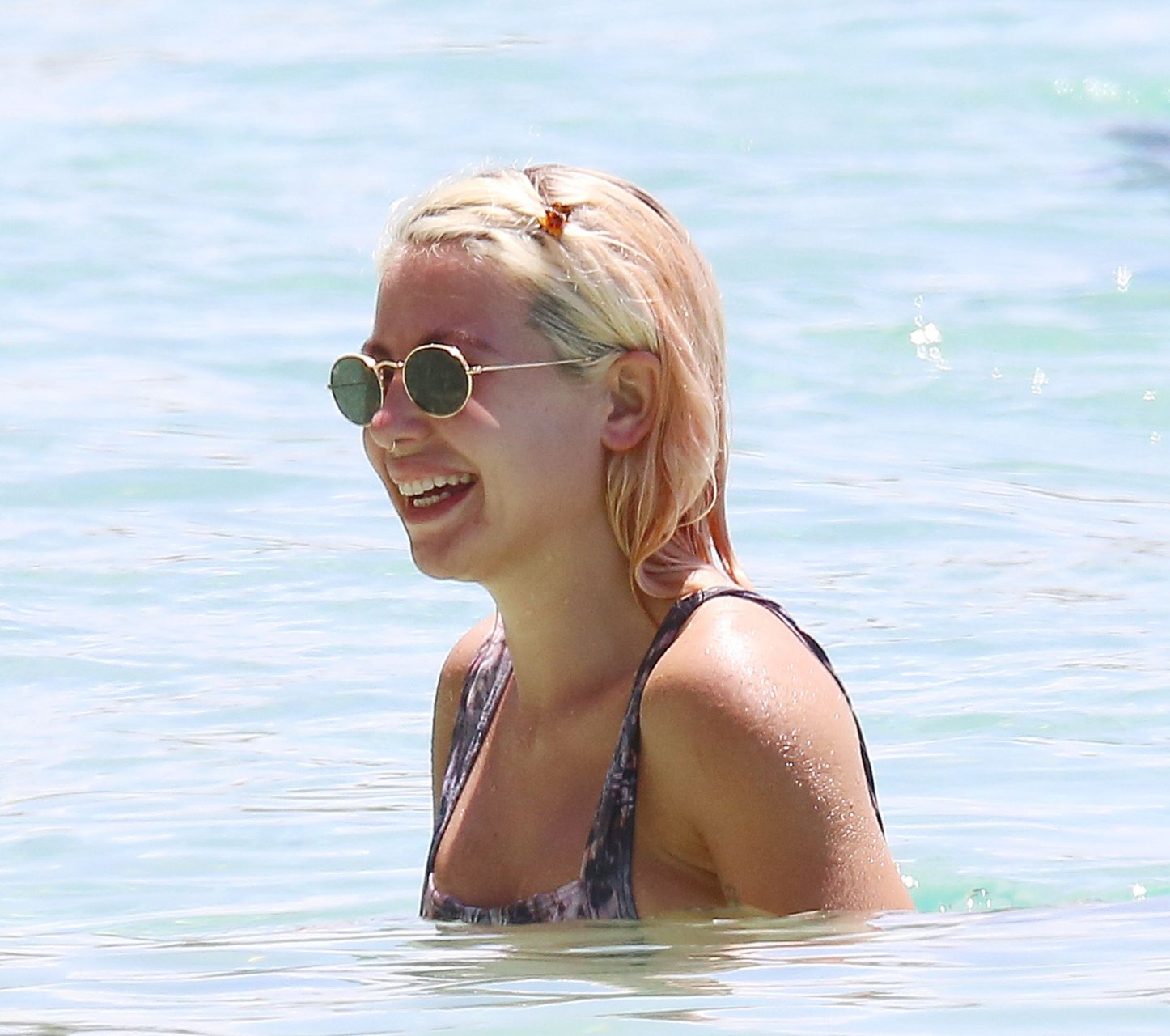 Made in Chelsea" star Jessica Woodley is spotted on the beach in Barba...