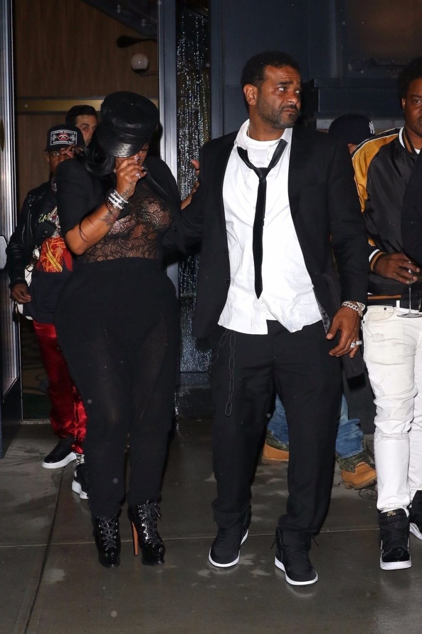 New York rapper, Jim Jones and his wife Chrissy Lampkin are seen leaving He...