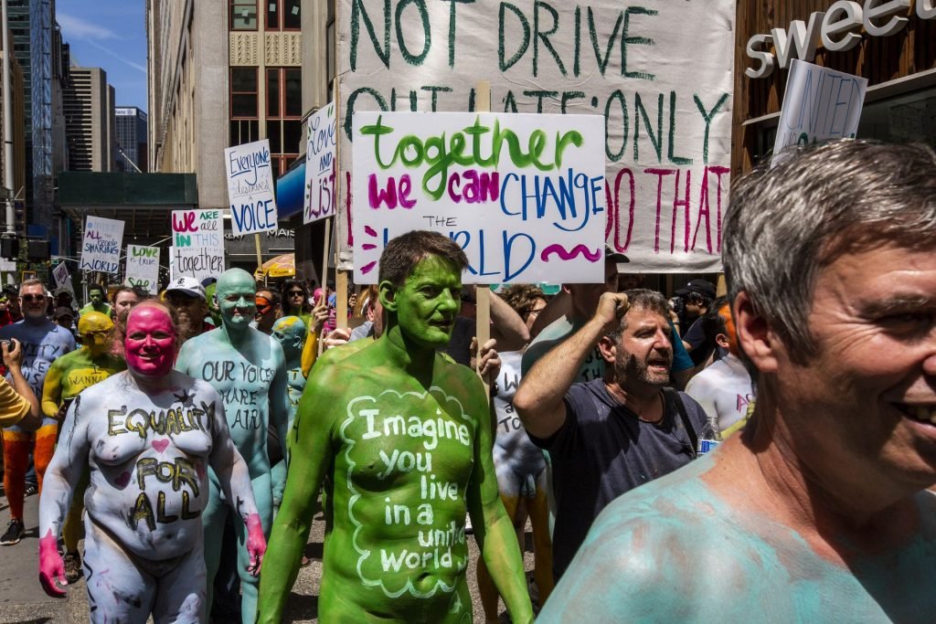 Naked Protest Against Divisiveness (46 Photos)