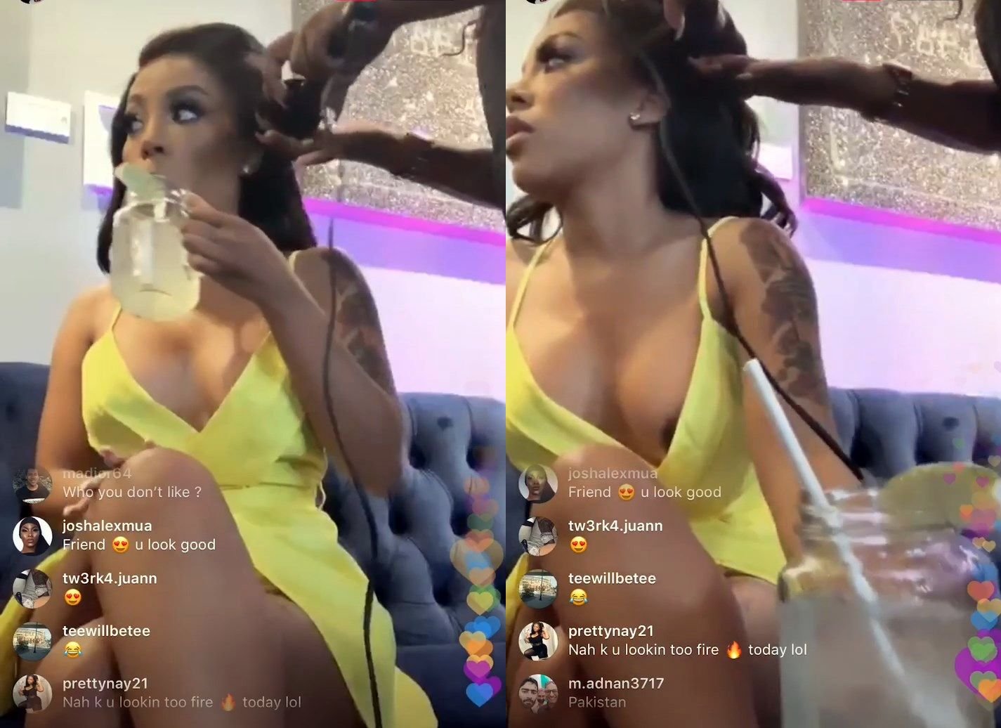 Instagram live nipslip