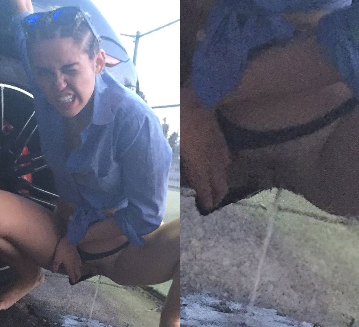 Miley cyrus peeing in public