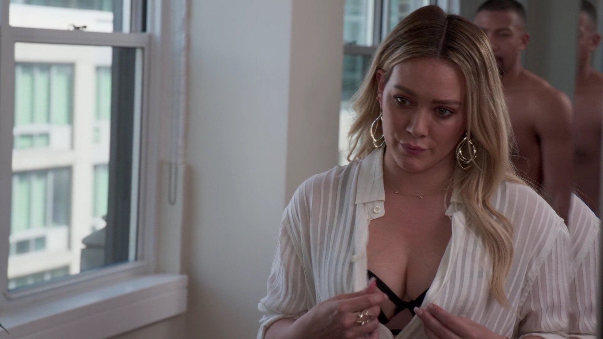 Hilary Duff was caught on camera taking a selfie of her big boobs in the Nu...