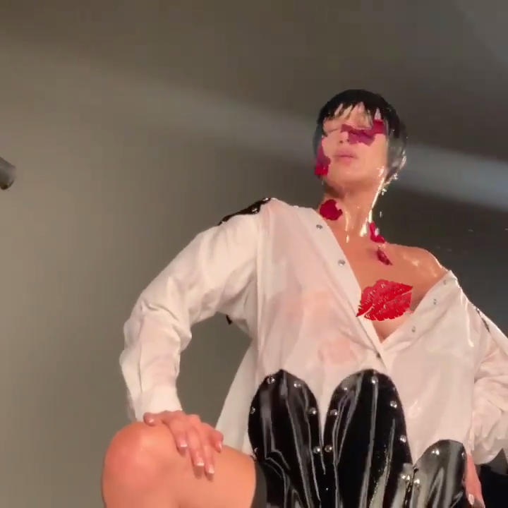 Bella Hadid Nip Slip (4 Pics + Video)