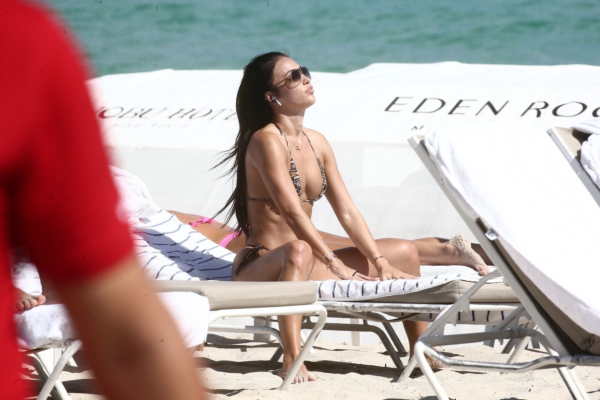 Breana Tiesi is seen with a new mystery man at the beach in Miami Beach, 11...