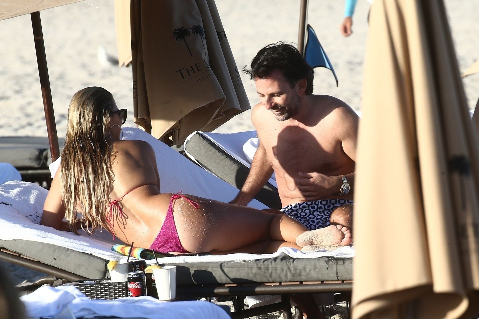 Sylvie Meis, 41, was photographed in a purple bikini at the beach in Miami ...