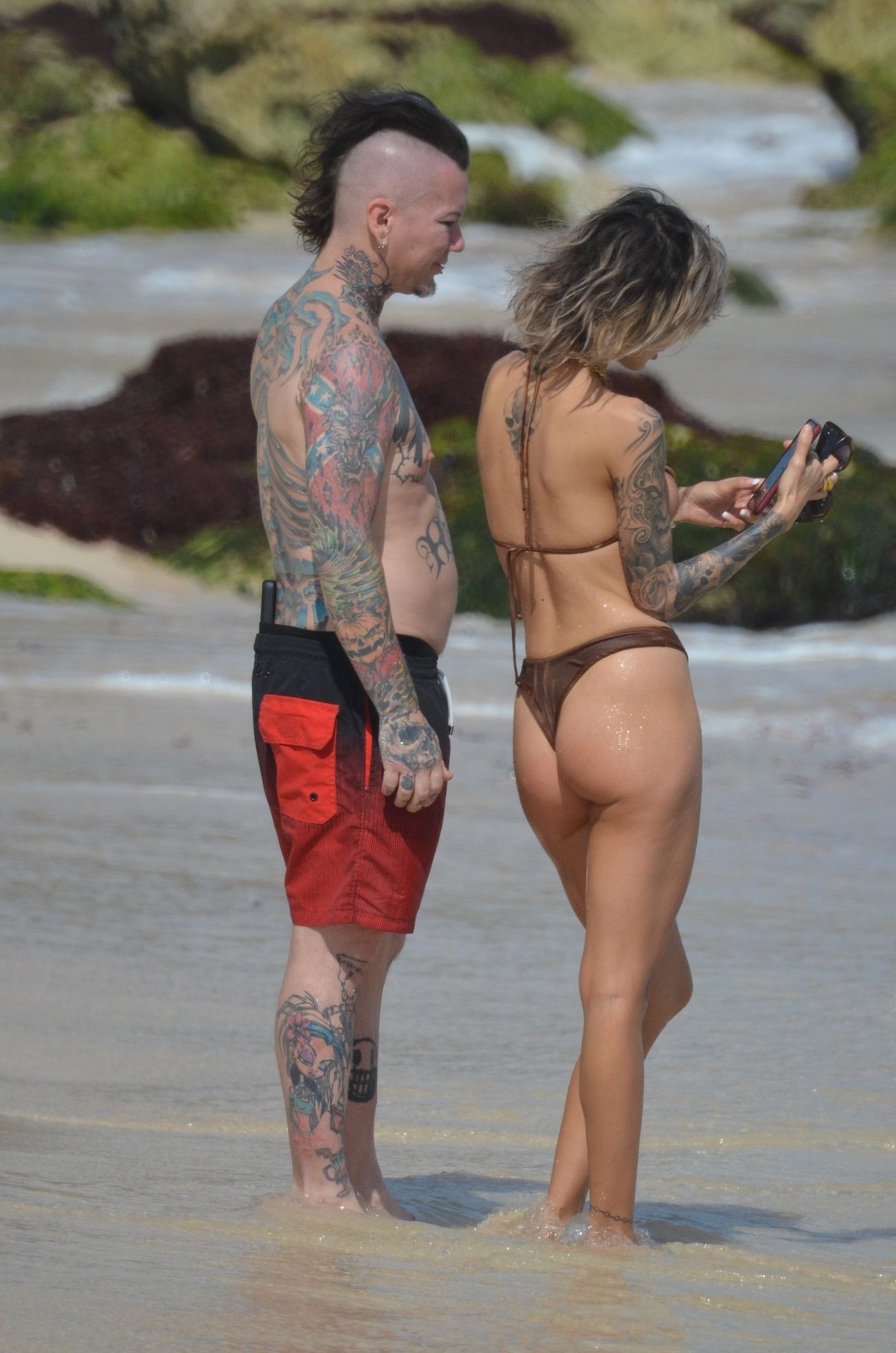 DJ Ashba and His Sexy Wife Nathalia Enjoy the Sunshine in Tulum (16 Photos) #TheFappening