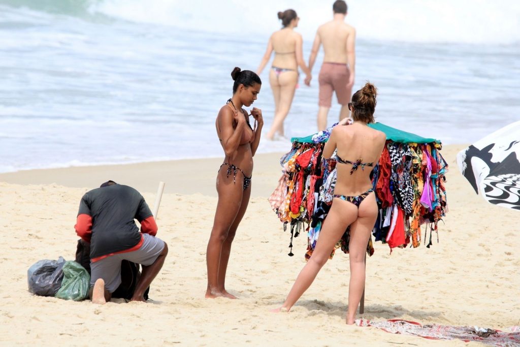 Tina Kunakey Nearly Nip Slip While Frolicking on the Beach in Rio (73 Photos)