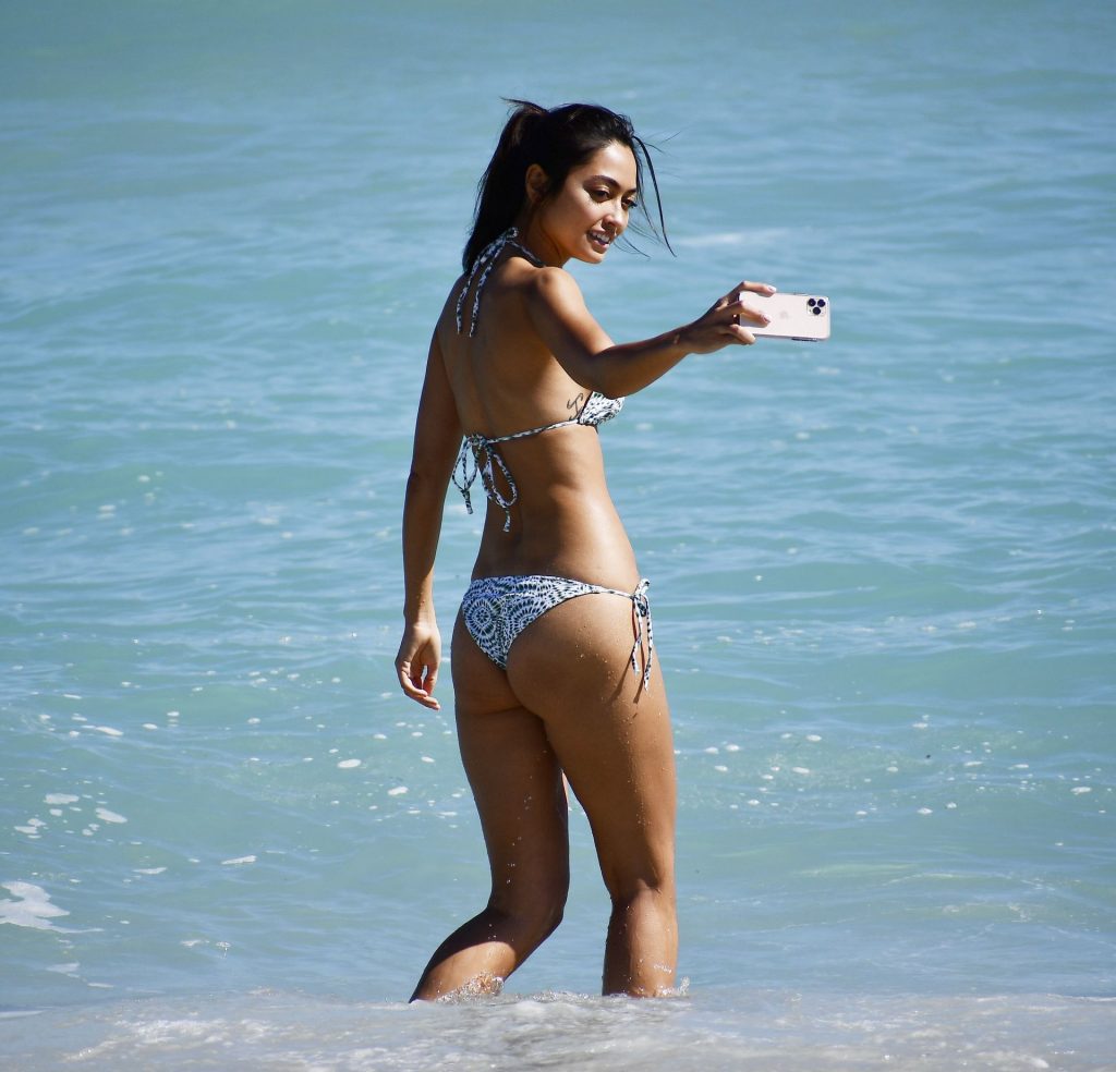 Ambra Gutierrez Hits The Beach in Miami Wearing a Tiny Bikini (62 Photos + Video)