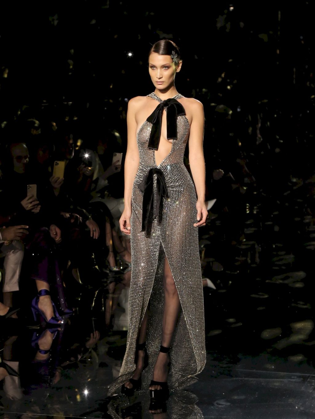 Bella Hadid Displays Her Tits at Tom Ford Fall/Winter 2020/2021 Show (18 Photos + Video)