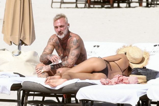 Gianluca Vacchi And Sharon Fonseca Enjoy A Romantic Day At The Beach In