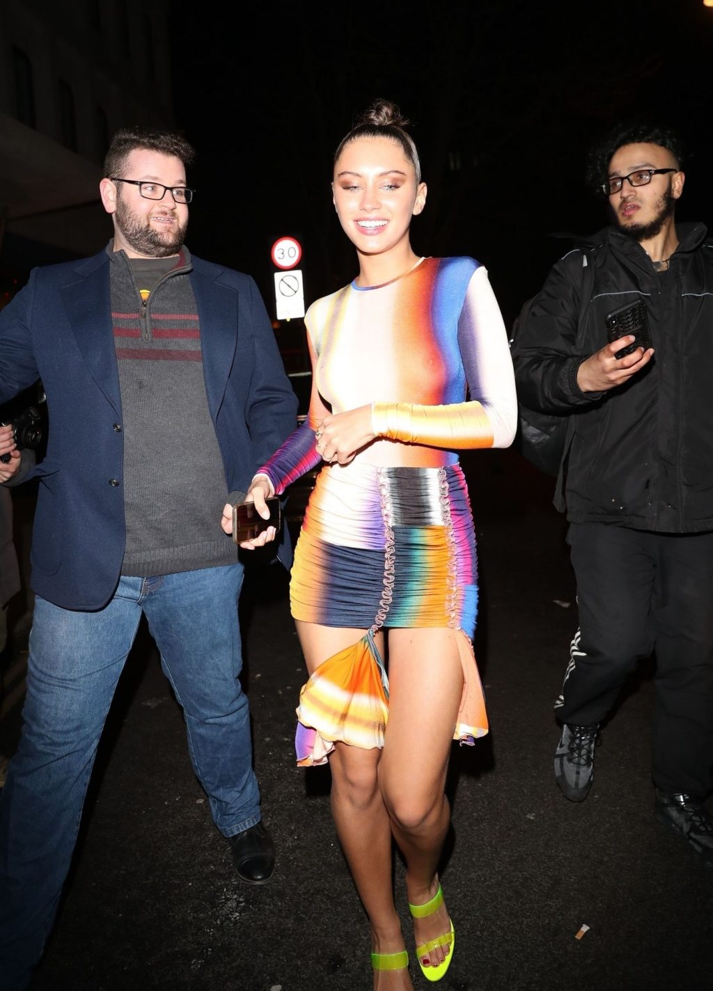 Braless Iris Law Seen at the Love Magazine Party Wearing a Multicolored Outfit (42 Photos)