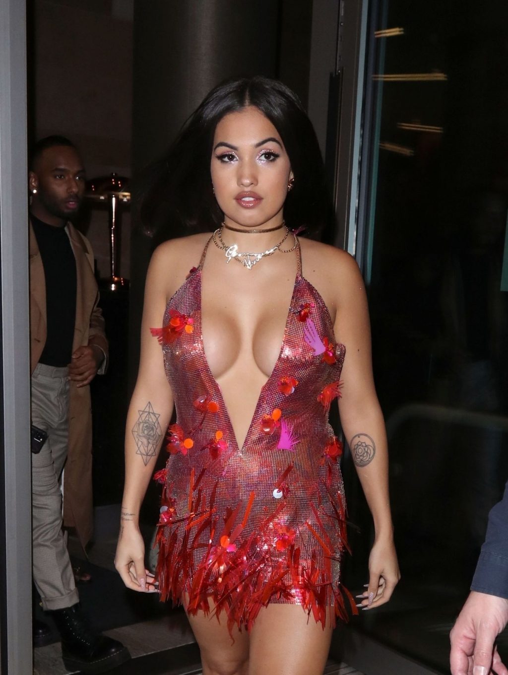 Mabel is Sexy in a Red Dress as She Attends the Brit Awards Afterparty (19 Photos)