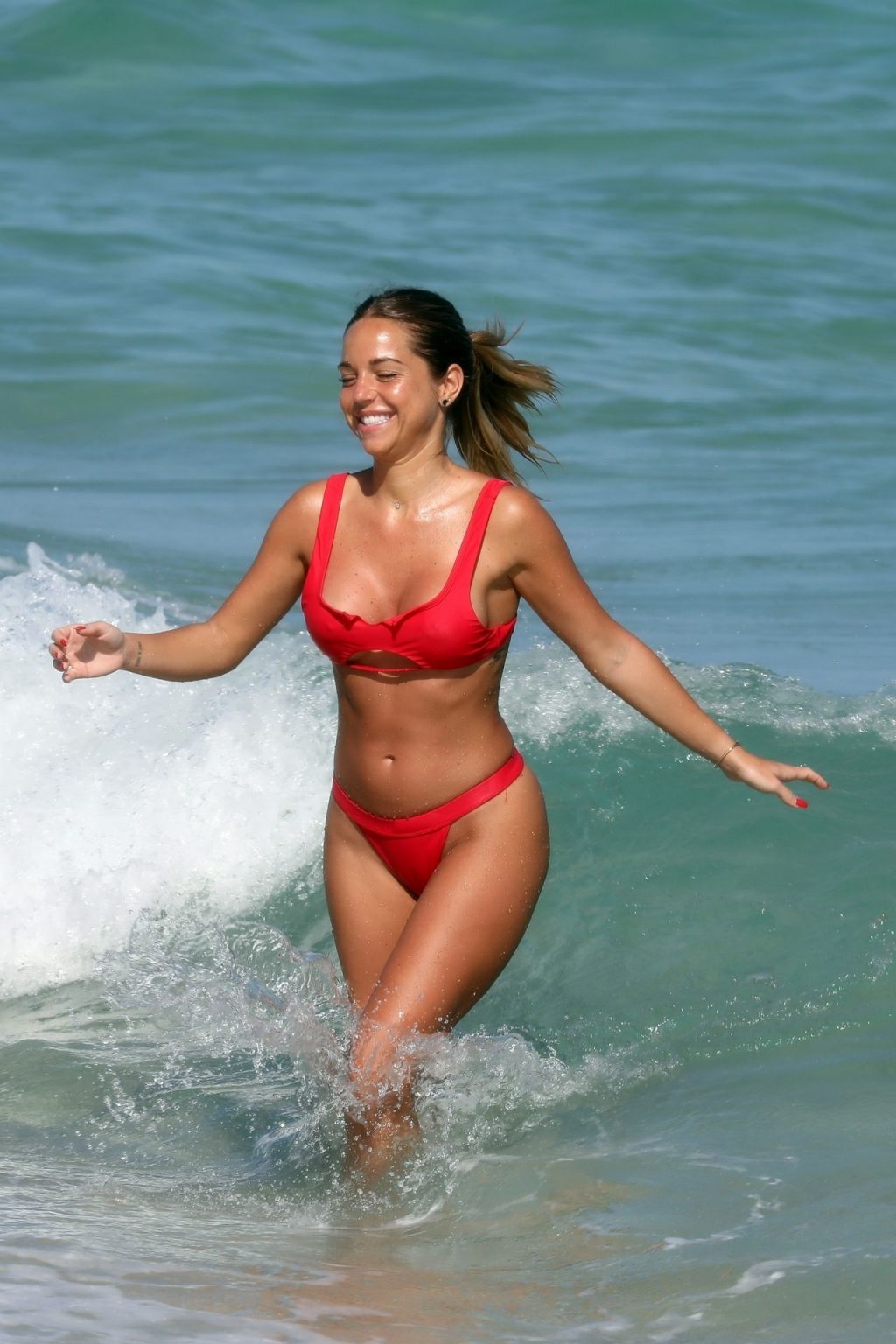 Maddy Burciaga Cools Off With Her Boyfriend Alexis Lechanet in Miami Beach (34 Photos + Video)